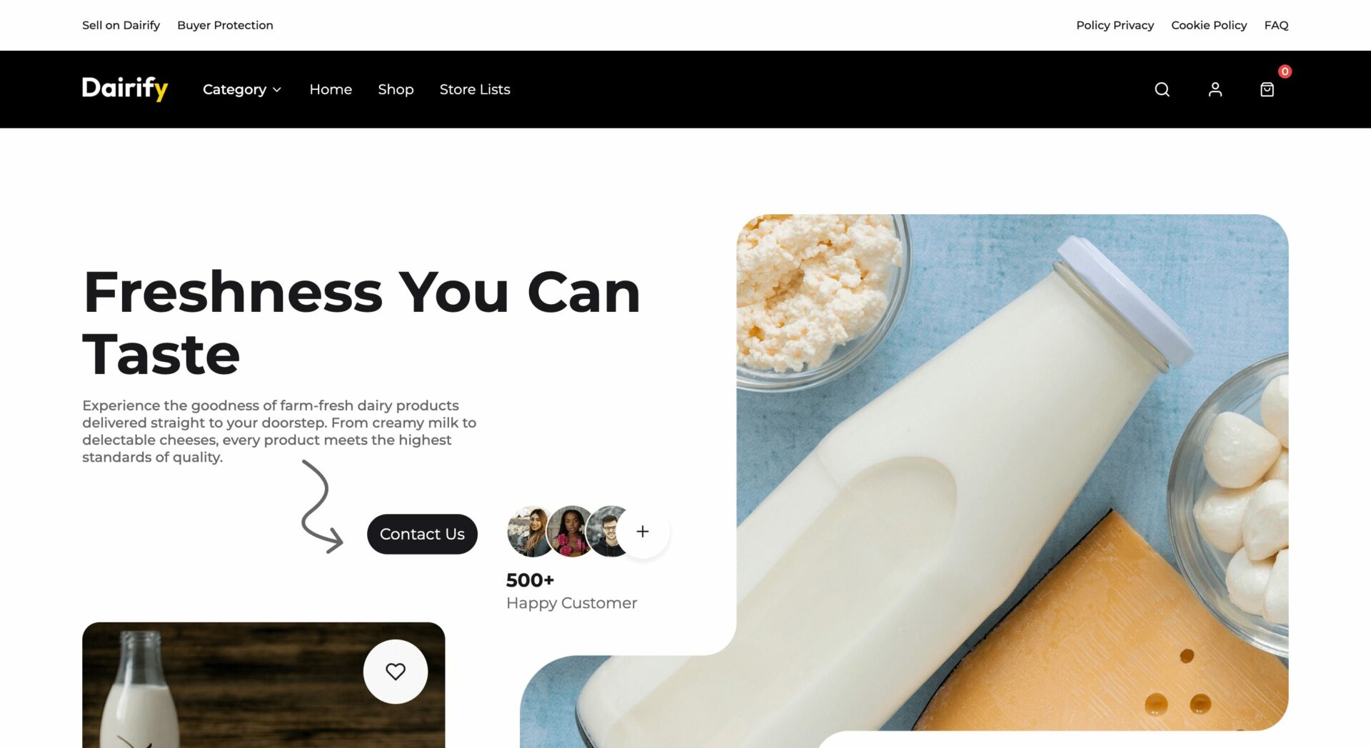 This is a screenshot of Dairify