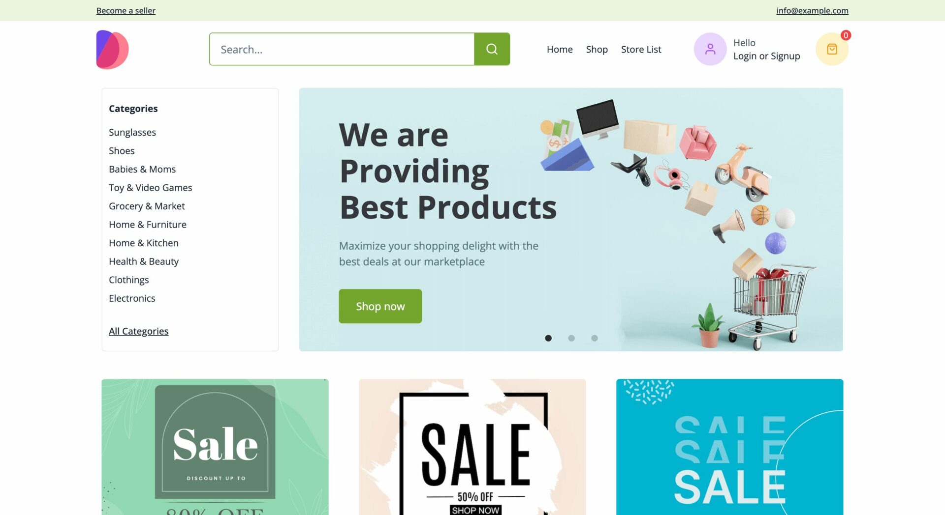 This is a screenshot of storefront