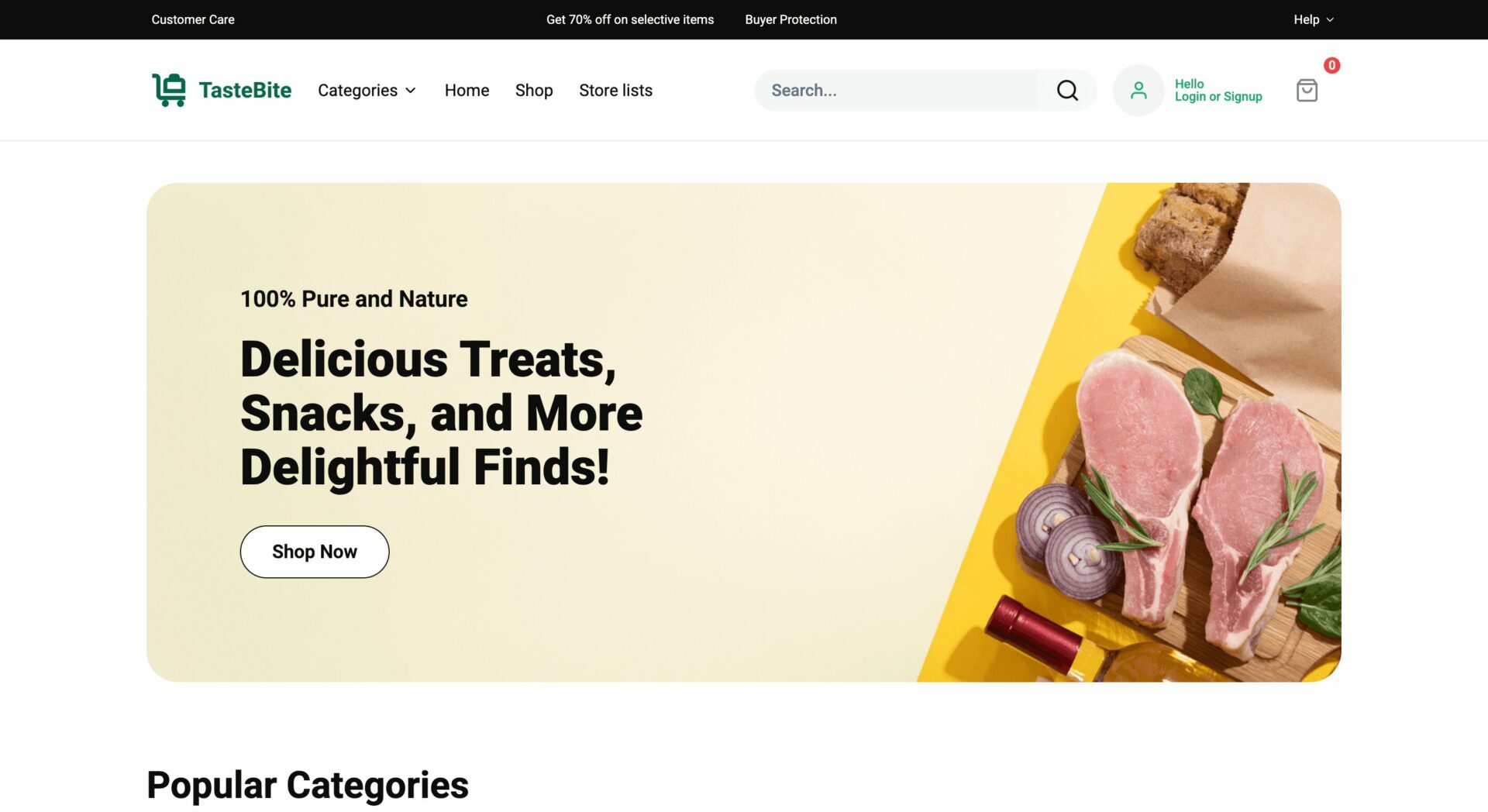 This is a screenshot of tastebite